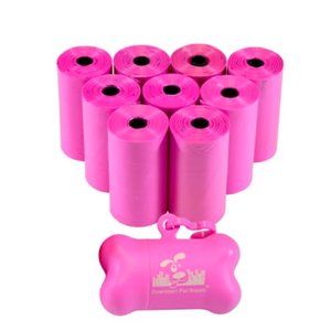 Downtown Pet Supply Dog Poop Bags with Free Poop Bag Holder, Pink, 180 Ct